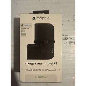 Mophie Charge Stream Travel Kit Universal Wireless Charging Pad Mini Black